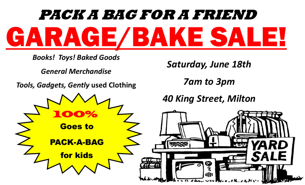 Pack a Bag Garage Sale