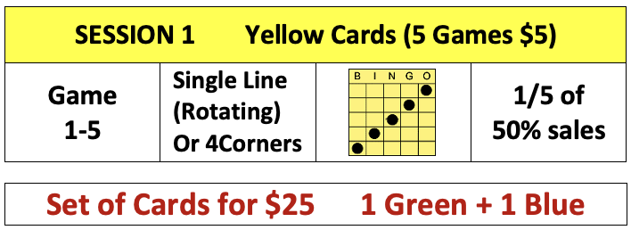 Bingo Game Sheets - Session 1
