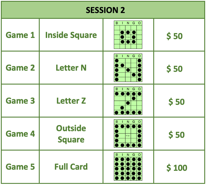 Bingo Game Sheets - Session 2